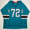 Autographed/Signed William Eklund San Jose Teal Hockey Jersey Beckett BAS COA