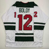 Autographed/Signed Matt Boldy Minnesota White Hockey Jersey Beckett BAS COA