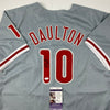 Autographed/Signed Darren Daulton Philadelphia Grey Baseball Jersey JSA COA