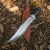 Handmade Carbon Steel Bowie Knife with Black Resin Handle | Full Tang Clip Point Blade by JW SteelCrafts