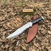 Handmade Carbon Steel Bowie Knife with Black Resin Handle | Full Tang Clip Point Blade by JW SteelCrafts