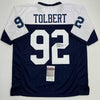 Autographed/Signed Tony Tolbert Dallas Thanksgiving Football Jersey JSA COA