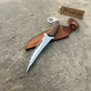 Indonesian Karambit Knife Recurve Blade acid etched Outdoor Utility by JW SteelCrafts