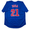 Autographed/Signed Sammy Sosa Chicago Blue Baseball Jersey JSA COA by Hall of Fame Sports Memorabilia