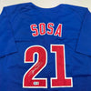 Autographed/Signed Sammy Sosa Chicago Blue Baseball Jersey JSA COA by Hall of Fame Sports Memorabilia