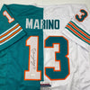 Autographed/Signed Dan Marino Miami Split Teal/White Football Jersey JSA COA