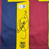 Autographed/Signed Neymar Jr FC Barcelona Blue Soccer Jersey Beckett BAS COA