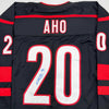 Autographed/Signed Sebastian Aho Carolina Black Hockey Jersey JSA COA by Hall of Fame Sports Memorabilia