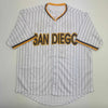 Autographed/Signed Manny Machado San Diego Pinstripe Baseball Jersey Beckett BAS COA