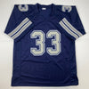 Autographed/Signed Tony Dorsett Dallas Dark Blue Football Jersey JSA COA