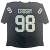 Autographed/Signed Maxx Crosby Las Vegas Oakland Black Football Jersey Beckett BAS COA