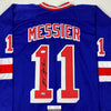 Autographed/Signed Mark Messier New York Blue Hockey Jersey JSA COA