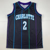 Autographed/Signed Larry Johnson Charlotte Black Basketball Jersey JSA COA