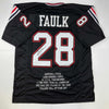 Autographed/Signed Marshall Faulk San Diego State Black Stat College Football Jersey JSA COA