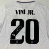 Autographed/Signed Vini Vinicius Jr. Real Madrid 2022-23 White Soccer Jersey Beckett BAS COA by Hall of Fame Sports Memorabilia