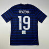Autographed/Signed Karim Benzema France French National Team Blue Soccer Jersey Beckett BAS COA