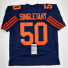 Autographed/Signed Mike Singletary Chicago Retro Blue Color Rush Football Jersey JSA COA
