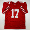 Autographed/Signed Chris Olave Ohio State Red College Football Jersey JSA COA