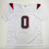 Autographed/Signed Christian Gonzalez New England White Football Jersey Beckett BAS COA