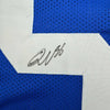 Framed Autographed/Signed Quenton Nelson 35x39 Indianapolis Blue/White Split Football Jersey JSA COA