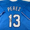 Autographed/Signed Salvador Perez Kansas City Blue Baseball Jersey Beckett BAS COA by Hall of Fame Sports Memorabilia
