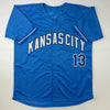 Autographed/Signed Salvador Perez Kansas City Blue Baseball Jersey Beckett BAS COA by Hall of Fame Sports Memorabilia