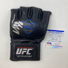 Autographed/Signed Khamzat Borz Chimaev UFC MMA Ultimate Fighting Blue/Black Glove PSA/DNA COA