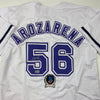 Autographed/Signed Randy Arozarena Tampa Bay White Retro Baseball Jersey Beckett BAS COA