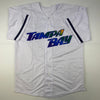 Autographed/Signed Randy Arozarena Tampa Bay White Retro Baseball Jersey Beckett BAS COA