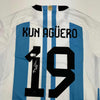 Autographed/Signed Sergio Kun Aguero Argentina Blue Soccer Futbol Jersey Beckett BAS COA