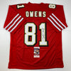 Autographed/Signed Terrell Owens San Francisco Red Football Jersey JSA COA