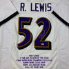 Autographed/Signed Ray Lewis Baltimore White Stat Football Jersey Beckett BAS COA