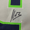 Autographed/Signed Kenneth Walker Seattle Blue Football Jersey Beckett BAS COA