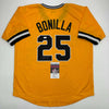 Autographed/Signed Bobby Bonilla Pittsburgh Pirates Yellow Baseball Jersey JSA COA