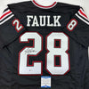 Autographed/Signed Marshall Faulk San Diego State Black College Football Jersey Beckett BAS COA