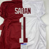 Autographed/Signed Nick Saban Alabama Split Pro Cut College Football Jersey PSA/DNA COA