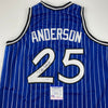 Autographed/Signed Nick Anderson Orlando Blue Pinstripe Basketball Jersey PSA/DNA COA