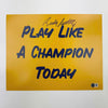Autographed/Signed Rudy Ruettiger Play Like A Champion Today Notre Dame Irish 11x14 College Football Photo Beckett BAS COA
