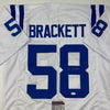 Autographed/Signed Gary Brackett Indianapolis White Football Jersey JSA COA by Hall of Fame Sports Memorabilia