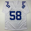 Autographed/Signed Gary Brackett Indianapolis White Football Jersey JSA COA by Hall of Fame Sports Memorabilia
