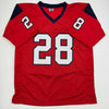 Autographed/Signed Joe Mixon Houston Red Football Jersey JSA COA