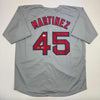 Autographed/Signed Pedro Martinez Boston Grey Baseball Jersey Beckett BAS COA