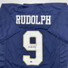 Autographed/Signed Kyle Rudolph Notre Dame Blue College Football Jersey Beckett BAS COA