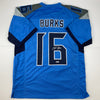 Autographed/Signed Treylon Burks Tennessee Light Blue Football Jersey Beckett BAS COA