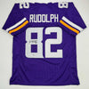 Autographed/Signed Kyle Rudolph Minnesota Purple Football Jersey Beckett BAS COA