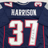 Autographed/Signed Rodney Harrison New England Blue Football Jersey Beckett BAS COA