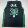 Autographed/Signed Marcus Smart Boston Black Basketball Jersey Beckett BAS COA