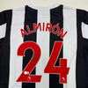 Autographed/Signed Miguel Almiron Newcastle United White/Black Soccer Jersey Beckett BAS COA