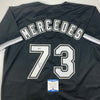 Autographed/Signed Yermin Mercedes Chicago Black Baseball Jersey Beckett BAS COA