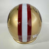 Autographed/Signed Joe Montana & Jerry Rice Dual San Francisco 49ers Football Mini Helmet Fanatics COA